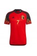 Belgia Kevin De Bruyne #7 Fotballdrakt Hjemme Klær VM 2022 Korte ermer